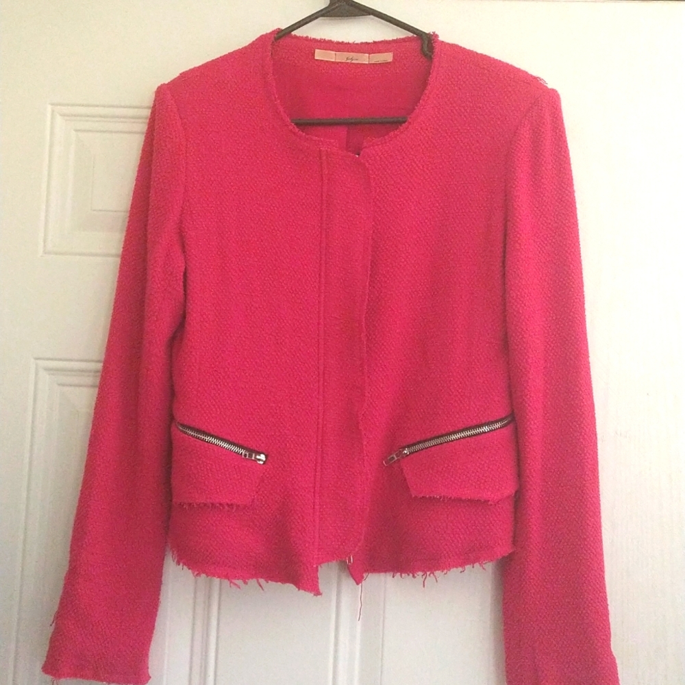 Gibson Raw Edge Hot Pink Tweed Jacket Size Medium